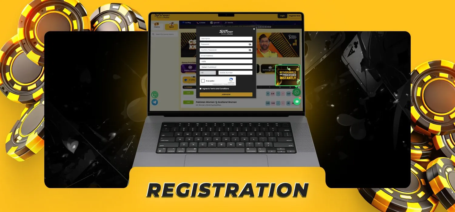 registration account on casino platform